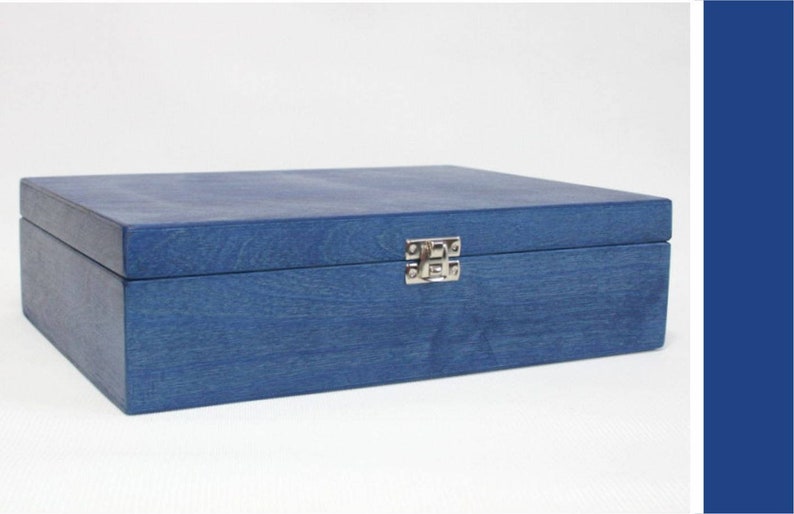 Blue Storage Box / Baby Shower Gift Box / Keepsake Box / Etsy