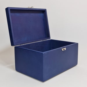 Dark Blue Wooden Box / Gift Box / Keepsake Box / Storage Box 9.05 x 5.90 x 4.72 inch image 1