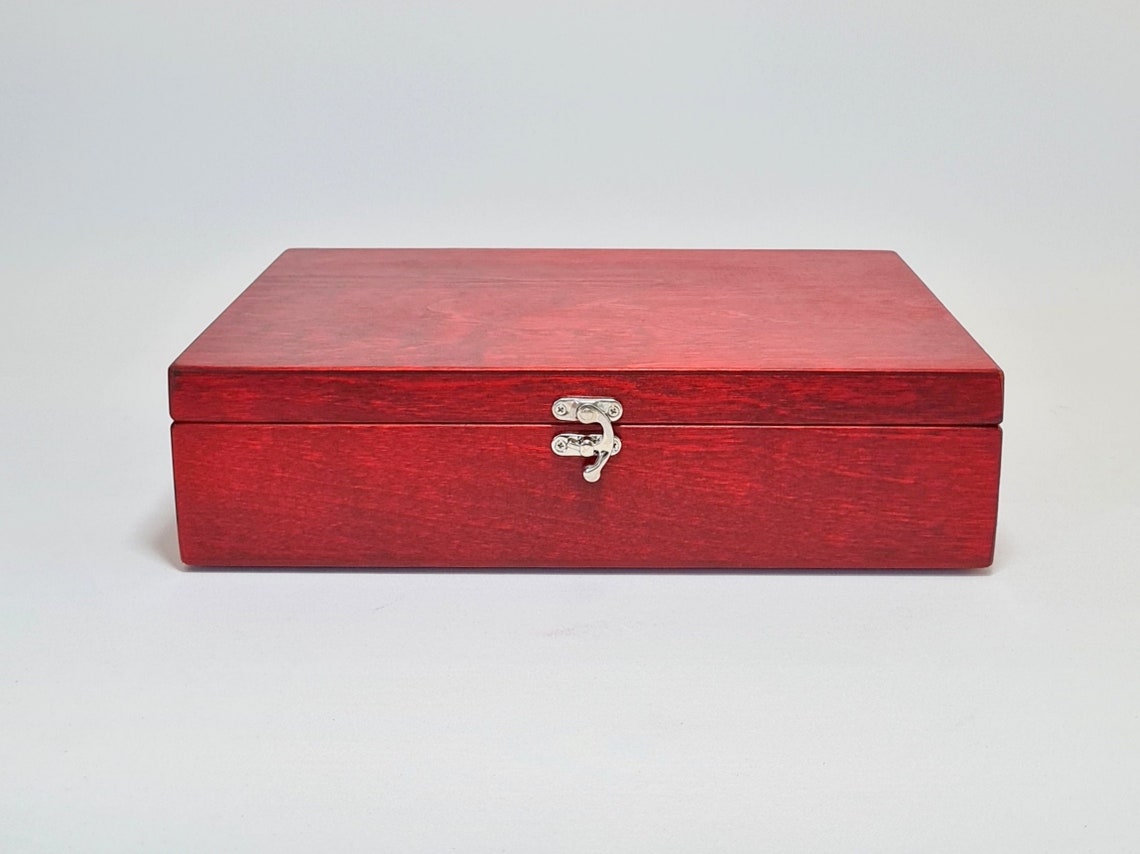 Wooden A4 Size Box / Red Wooden Box / A4 Size Storage Box / 12 Etsy
