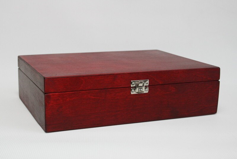 10 Compartments Wooden Tea Box / Red Box / Wooden Keepsake Box Etsy