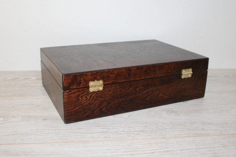 Wooden Keepsake Box / Jewelry Box / Wooden Storage Box / Dark Etsy