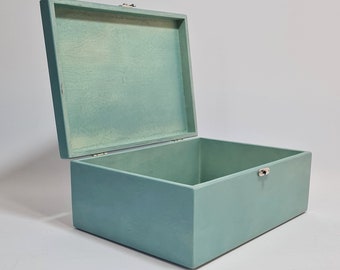 Wooden A4 Size Box / Light Blue Wooden Box / A4 Size Storage Box / 12 x 8.66 x 4.72 inch / A4 Size Paper Storage