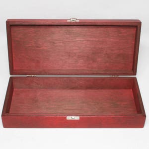 Boîte en bois rouge 12,6 x 5,12 x 2,36 pouces Boîte souvenir Boîte de rangement Coffret cadeau Boîte peinte en rouge Coffret cadeau Boîte de faveur Boîte en bois image 2