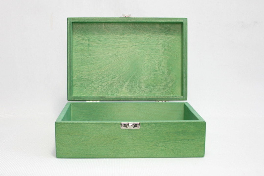 Cajas de madera vintage para almacenamiento con adornos de metal (juego de  3, verde claro): Cajas de almacenamiento de madera versátiles con asas