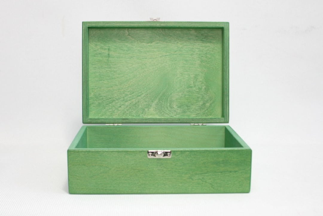 Light Green Wooden Box / Green Storage Box / Gift Box / Etsy