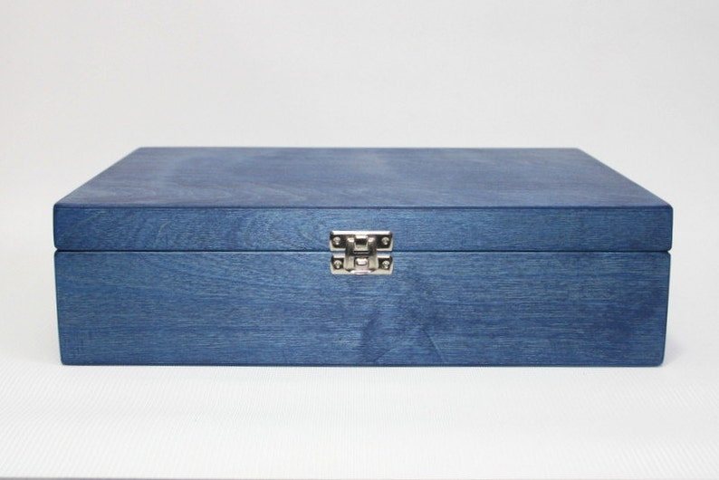 Blue Storage Box / Baby Shower Gift Box / Keepsake Box / Etsy
