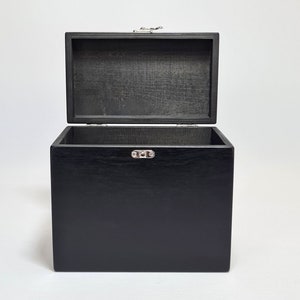 Wooden Box / Storage Box / 7.67x4.33x6.69 inch / Black Box / Gift Box / Black Urn / Plywood Box / Storage Box / Black Storage Box image 3