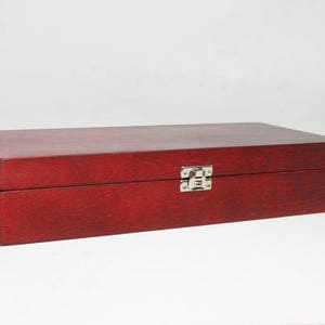 Boîte en bois rouge 12,6 x 5,12 x 2,36 pouces Boîte souvenir Boîte de rangement Coffret cadeau Boîte peinte en rouge Coffret cadeau Boîte de faveur Boîte en bois image 5