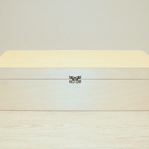 Large Wooden Box for DIY Projects/ Unfinished Wooden Box 16.53 x 6.69 x 4.52  inch (other dimensions available)