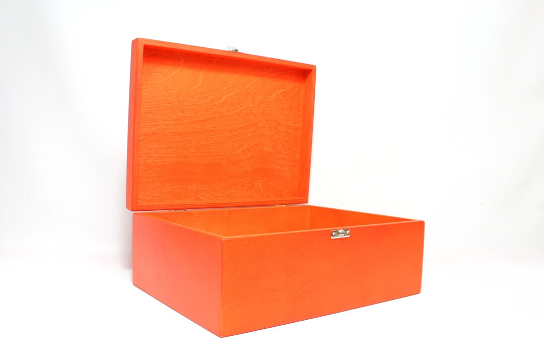 Wooden A4 Size Box / Orange Box / Storage Box / 12 X 8.66 X Etsy