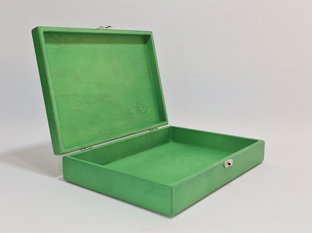 Wooden Keepsake Box / Wooden Gift Box / Light Green Box / Plywood Box