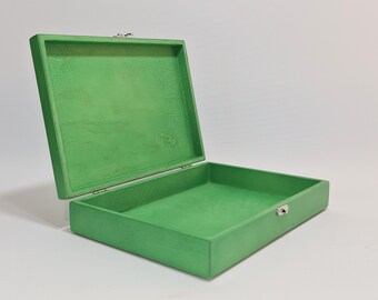 Wooden Keepsake Box / Wooden Gift Box / Light Green Box / Plywood Box 12.4 x 8.26 x 2.36 inch