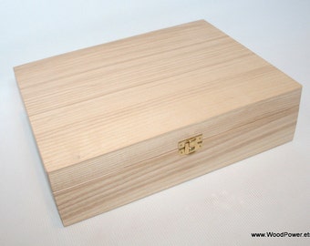 Large Collection Box / 12 Compartments Wooden Box / Ash Wood Box / Keepsake Box / Wooden Jewelry Box / Storage Box