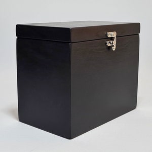 Wooden Box / Storage Box / 7.67x4.33x6.69 inch / Black Box / Gift Box / Black Urn / Plywood Box / Storage Box / Black Storage Box image 4