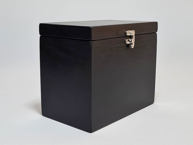 Wooden Box / Storage Box / 7.67x4.33x6.69 inch / Black Box / Gift Box / Black Urn / Plywood Box / Storage Box / Black Storage Box image 4