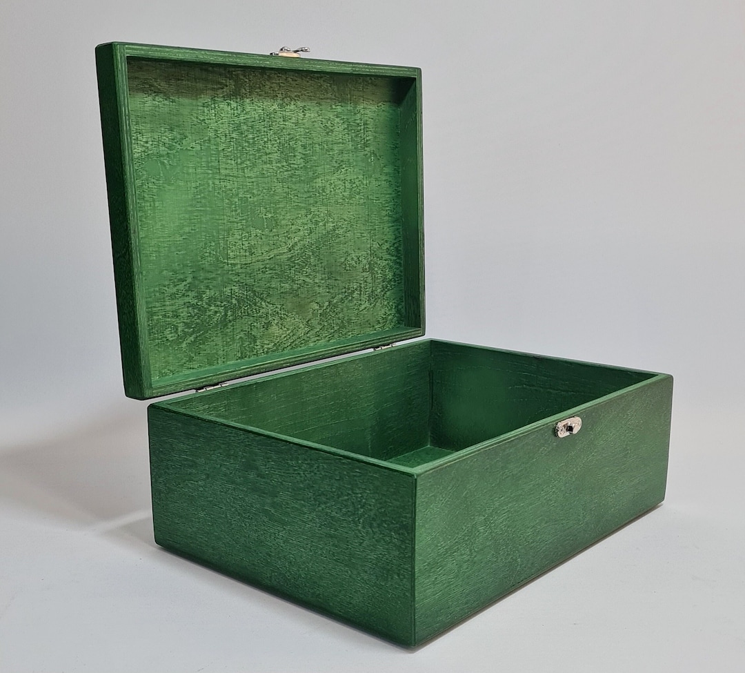 Wooden A4 Size Box / Dark Green Wooden Box / A4 Size Storage Box / 12 X