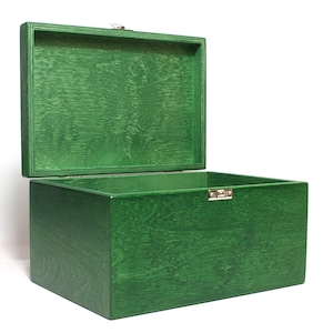 Dark Green Wooden Box / Gift Box / Keepsake Box / Storage Box 9.05 x 5.90 x 4.72 inch