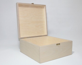 Unfinished Wooden Box for DIY Projects: Natural Plywood, 9.64 inch