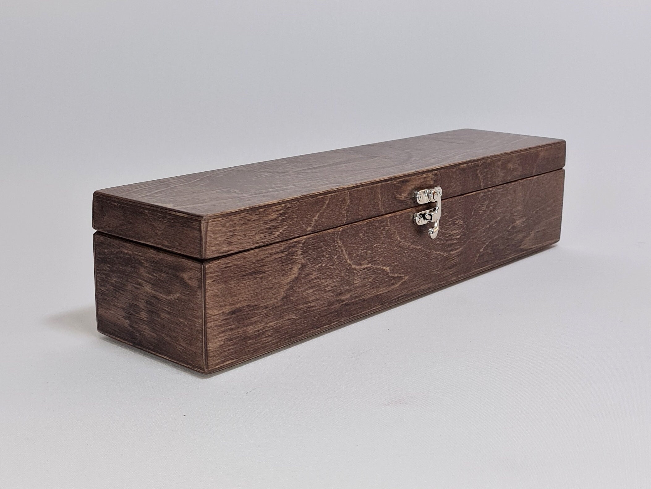 茶色の木箱 / 14 x 3 x 3インチ / 記念品ボックス / 収納ボックス