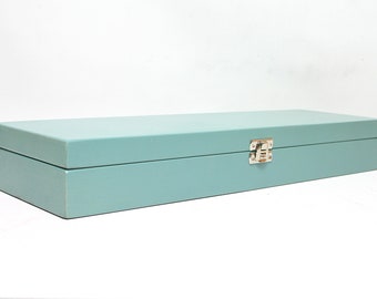 Light Blue Wooden Keepsake Box: Knife Storage
