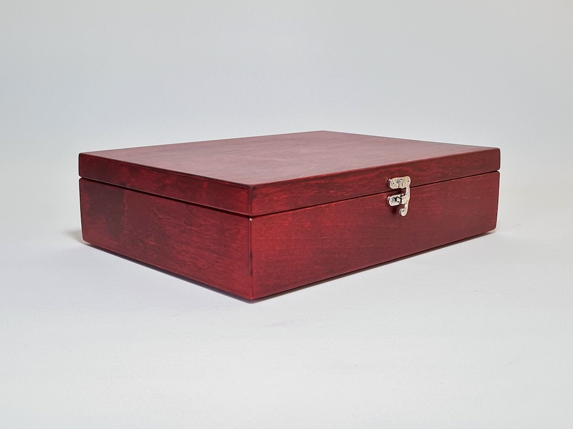 Wooden A4 Size Box / Red Wooden Box / A4 Size Storage Box / 12 Etsy