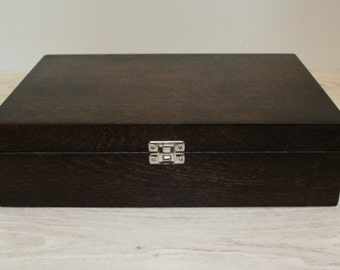 12 Compartments Wooden Collection Box / Dark Brown Box / Storage Box / Jewelry Box / Keepsake Box / Collection Storage Box / Favor Box