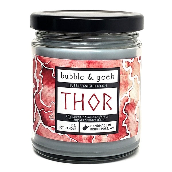 Thor the Norse God Scented Soy Candle Jar