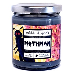 Mothman Scented Soy Candle Jar