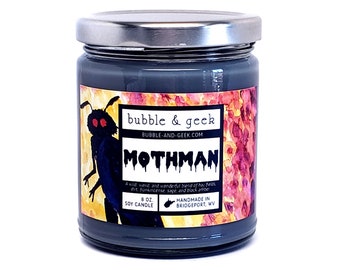 Mothman Scented Soy Candle Jar