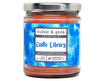 Castle Library Scented Soy Candle Jar