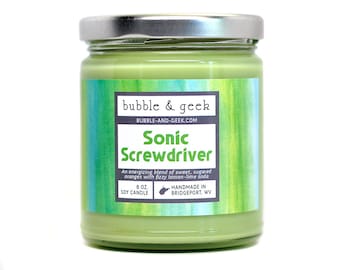 Sonic Screwdriver Scented Soy Candle Jar