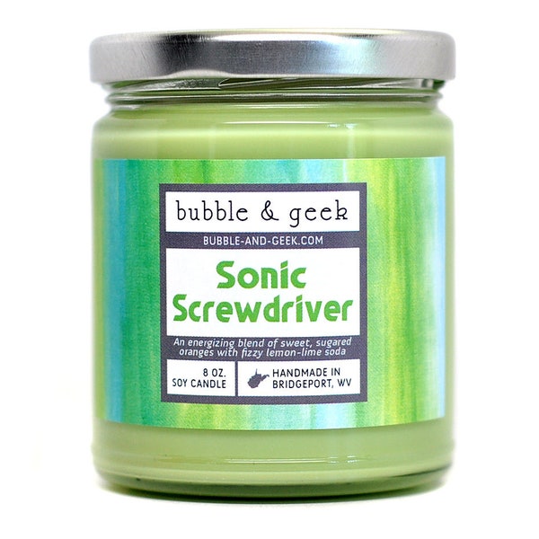Sonic Screwdriver Scented Soy Candle Jar