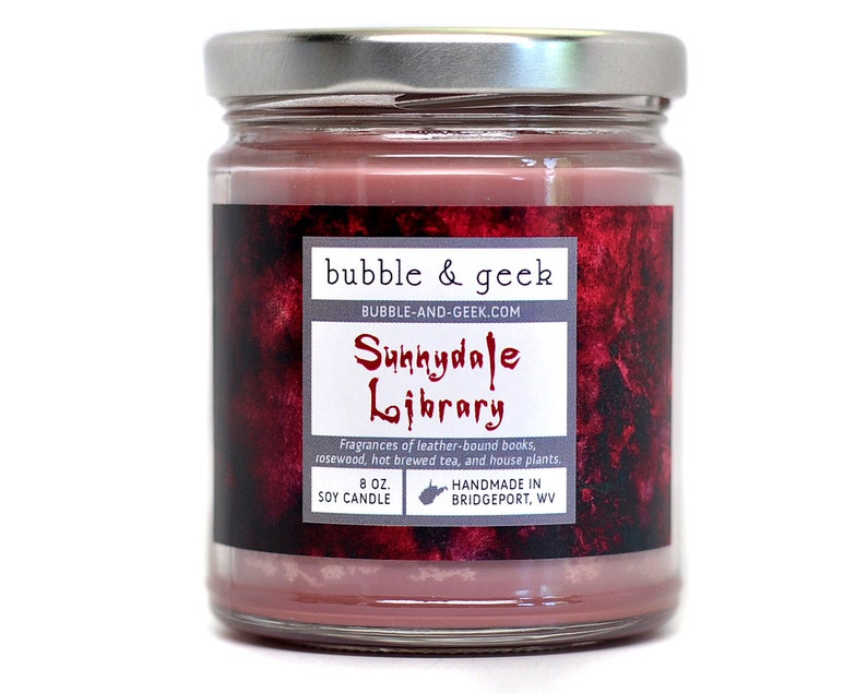 Sunnydale Library Scented Soy Candle Old Books Wood Tea - 