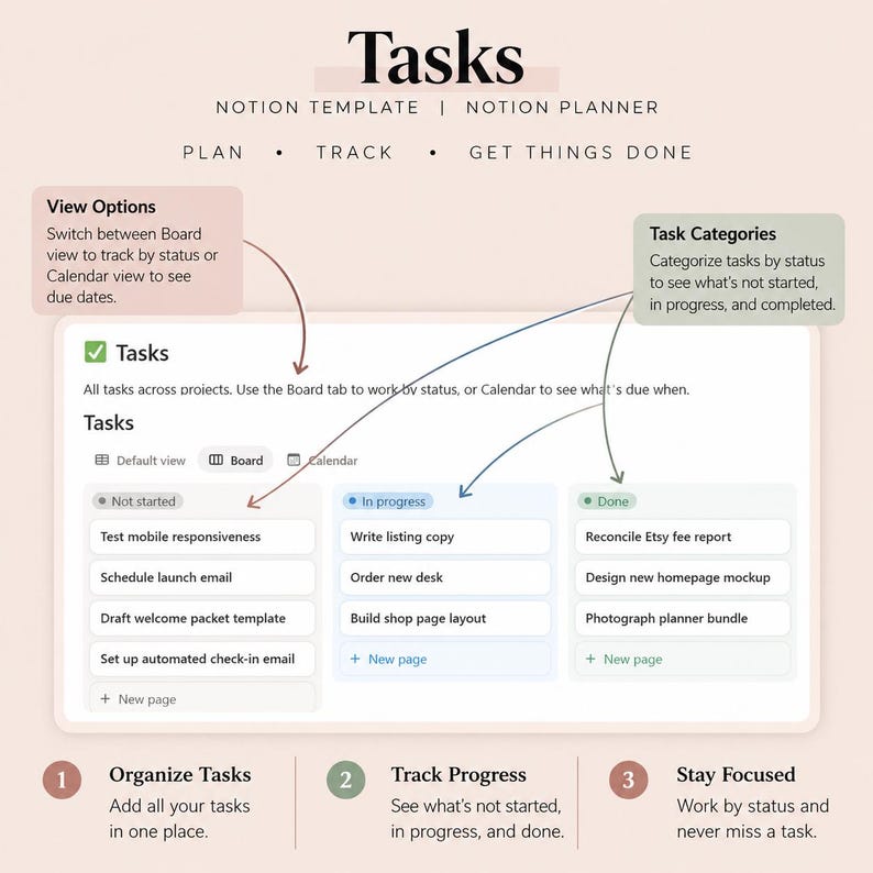 Notion Template Planner Project Tracker Manegement Productivity Time ...