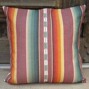 Southwestern Pillow Cover 16 x 16 to 24 x 24.  Sturdy, woven, fair trade cotton, in serape, aztec design.