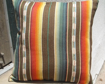 20. Woven Serape Pillow Cover, Southwestern Aztec Design, Fair Trade Cotton