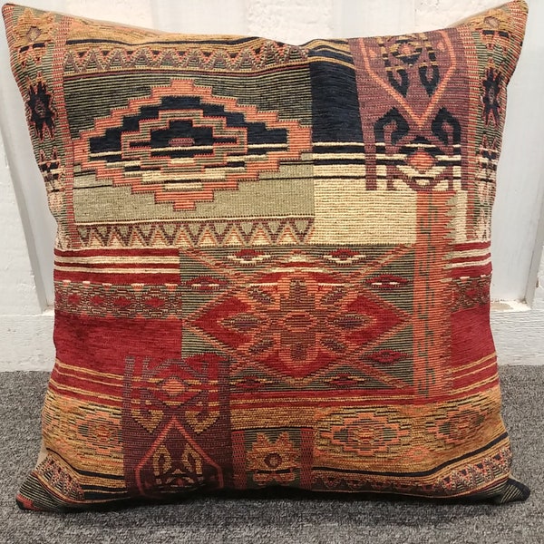 Southwestern pillow cover. From 16 x 16 to 24 x 24. Luxurious upholstery fabric. Soft and sturdy.