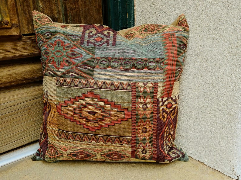 Southwestern Pillow Cover. 16 X 16 to 24 X 24. Soft Rich and Etsy