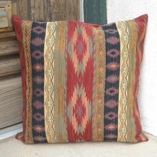 Southwestern Pillow Cover. 18 X 18 to 24 X 24. Soft Rich and Etsy
