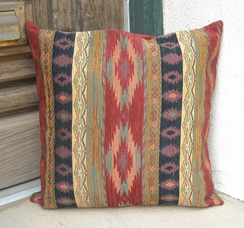 Southwestern Pillow Cover. 18 X 18 to 24 X 24. Soft Rich and Etsy