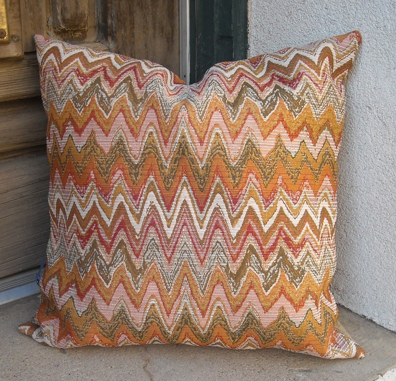 Chevron Southwestern Pillow Cover. Rich Upholstery Fabric in Etsy