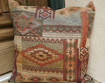 4. Handmade Southwestern Pillow Cover, Soft Upholstery Fabric, Taos New Mexico