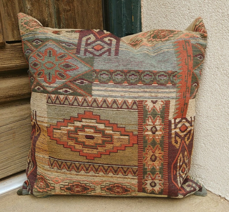 Southwestern Pillow Cover. 16 X 16 to 24 X 24. Soft Rich and Etsy