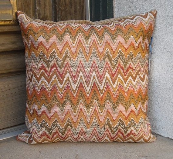 16. Chevron Southwestern Pillow Cover, Earth Tone Upholstery Fabric