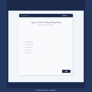 Real Estate Client Onboarding Pack Intake Agency Checklist Email SMS Scripts