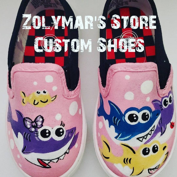 Baby Shark Girl Sneakers Etsy