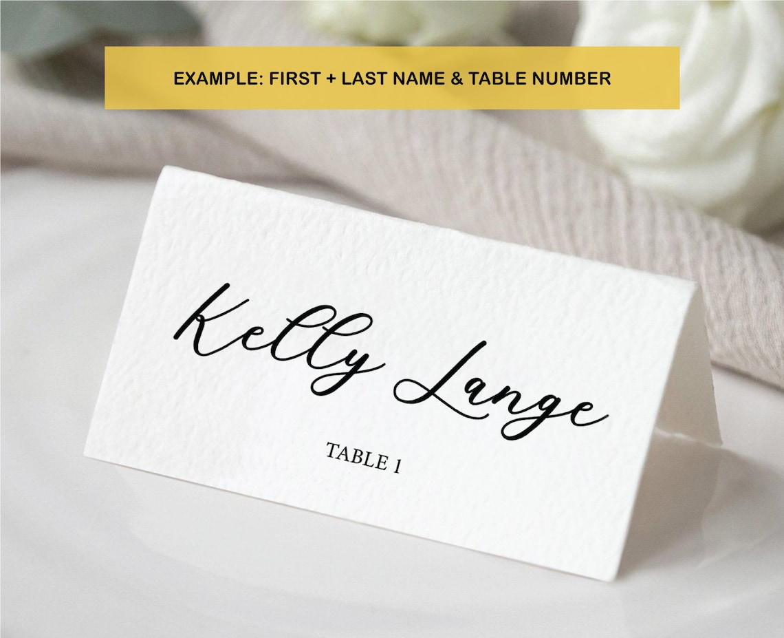 Printable Customizable Table Name Card Wedding Place Cards Etsy
