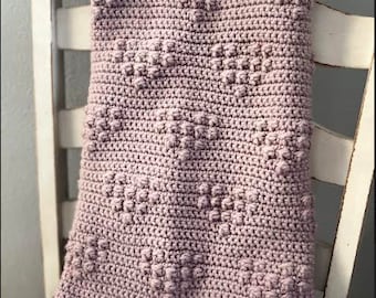 Mini Heart Bobble Blanket Crochet Pattern - PATTERN ONLY