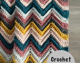 Schema all'uncinetto Chevron Mini Peaks