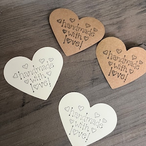 Handmade With Love Tags: Brown or White